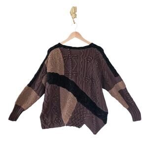 VTG 90s APART Women Bobble Chunky Cable Knit Sweater LXL Whimisgoth Fairy Grunge